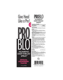 ProBlo Numbing Deep Throat Spray 1 Oz Strawberry product packaging featuring sensual strawberry flavor details.