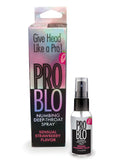 ProBlo Numbing Deep Throat Spray 1 Oz Strawberry with packaging, enhancing oral play with sweet flavor.