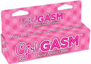 GirlGasm Vaginal Arousal Cream packaging in pink with dotted design, tagline "Make the most of your sexual experience!"