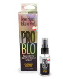 Problo Cupcake Numbing Deep Throat Spray 1 Oz packaging and bottle for enhanced oral pleasure.