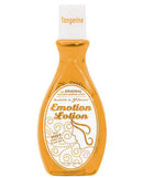 Emotion Lotion Tangerine 100ml edible warming massage lotion bottle, enhancing intimate moments with safe, flavorful ingredients.