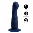 MARIN 8 IN POSABLE SILICONE DONG BLUE-2