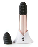Sensuelle Point Plus Rose Gold Super Bullet with charging dock and removable cap