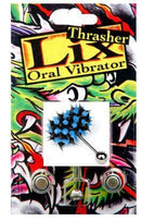 Lix Thrasher Oral Vibrator in Blue Packaging with Vibrating Tongue Ring Display