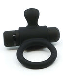 Sensuelle Silicone Bullet Ring Navy Black from Novel Creations, USB rechargeable, made of body-safe silicone and ABS plastic, waterproof.