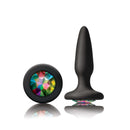 NS Novelties Glams Mini Rainbow Gem Black Butt Plug at $11.99