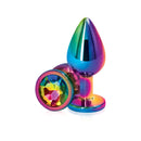 NS Novelties Rear Assets Multicolor Medium Rainbow Butt Plug at $10.99