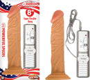All American Whopper 8-inch vibrating beige dong with flexible texture and power control remote for enhanced pleasure.