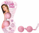 Femme Toys Ben Wa Balls in package with silky smooth pink finish, designed for women’s pleasure by Nasstoys.