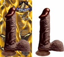 Lifelikes Black King Dong 9-inch dildo with lifelike texture and suction base for hands-free pleasure in packaging.