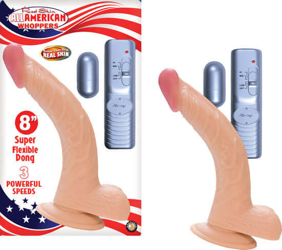 Nasstoys All American Whopper 8 inches Vibrating Flesh Beige at $39.99