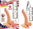 Nasstoys All American Mini Whoppers 5 inches Curved Dong with Balls Flesh Beige Vibrating at $34.99
