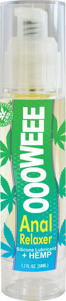Ooowee Anal Relaxer Silicone Lubricant with Hemp Seed Oil, 1.7 fl oz bottle for comfortable anal play.