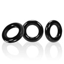 Oxballs Willy Rings 3-Pack Cock Rings in black - super stretch and durable for long-lasting pleasure