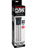 Pump Worx Deluxe Auto Vac Pump packaging for advanced penis enlargement, professional-grade hands-free power with battery operation