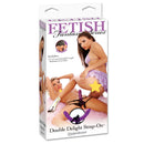 Fetish Fantasy Series Double Delight Strap-On Double packaging featuring model in lingerie