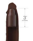Fantasy X-Tensions Elite 9-Inch Sleeve with 3-Inch Plug in Sensual Brown showing internal extender from Pipedream Products