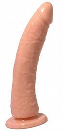 Basix Rubber Works Slim 7" Flesh Dong with Harness-Compatible Suction Base, Phthalate-Free, Made in the USA