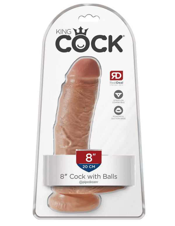 Pipedream Products King Cock 8 inches with Balls Tan Dildo Real Deal RD at $34.99