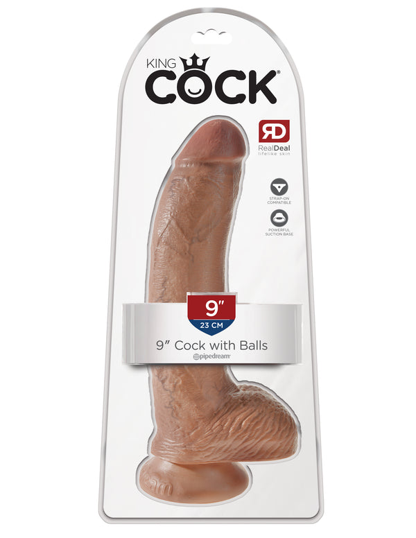 Pipedream Products King Cock 9 inches with Balls Tan Dildo Real Deal RD at $44.99