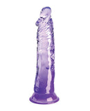 King Cock Clear 8 Inch Purple Dildo by Pipedream Products - Translucent Design and Realistic Details
