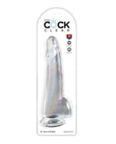 King Cock Clear 10-inch Dildo with Balls - Pipedream Products - Ultra-Realistic Translucent Design in Packaging