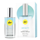 Pjur Infinity Water Based Lube 50ml bottle and packaging - premium personal lubricant suitable for sensitive skin and sex toys.