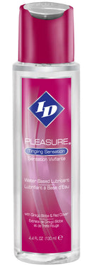 ID Pleasure Tingling Sensation Lubricant 4.4 oz bottle, water-based lube with Ginkgo Biloba and Red Clover for enhanced stimulation