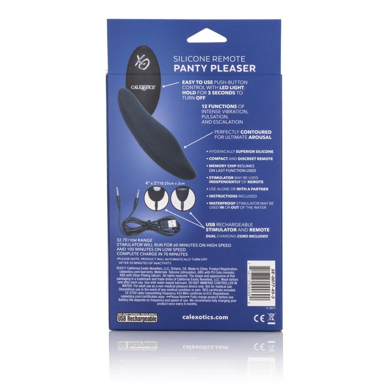 California Exotic Novelties Silicone Remote Panty Pleaser Black at $49.99