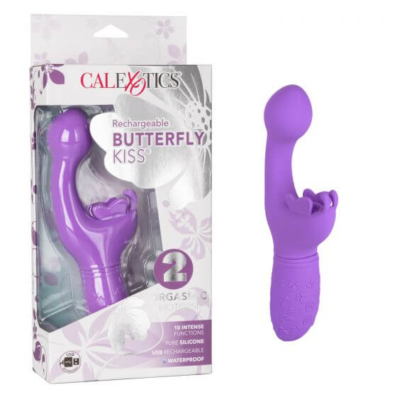 California Exotic Novelties Rechargeable Butterfly Kiss Purple Vibrator at $37.99