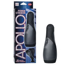 Apollo Power Stroker in sleek black with packaging showcasing 30 intense functions for ultimate satisfaction.