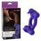 Silicone Rechargeable Triple Orgasm Enhancer Couple's Cock Ring Purple