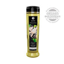 Shunga Organica Kissable Massage Oil Natural 8 oz bottle, 100% organic ingredients, certified organic, luxurious sensual massage oil.