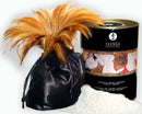 Shunga Erotic Art Sweet Snow Sensual Body Powder with feathered pouch and canister, perfect for intimate experiences.