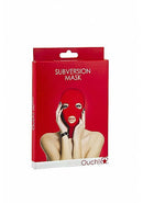 Ouch! Subversion Mask 3-Hole Hood Red Packaging for BDSM Play