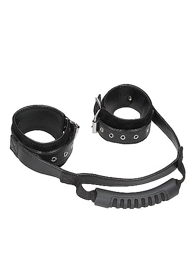 SHOTS AMERICA Ouch! Bonded Leather Handcuffs with Handle with Adjustable Straps at $21.99