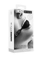 SHOTS AMERICA Ouch! Black and White Bondage line Silicone Ball Gag with Adjustable Bonded Leather Straps Black at $14.99