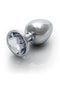 Ouch! Round Gem Butt Plug Large Silver Faux Diamond