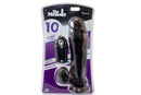 SI Thick Series 10-Inch Realistic Vibrating Dildo with Balls in Black Packaging
