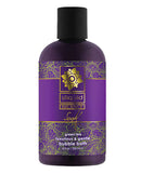 Sliquid Soak Bubble Bath 8.5 Oz Green Tea, luxurious and gentle bubble bath in purple bottle with gold and floral accents.
