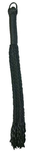 Sex and Mischief Shadow Rope Flogger with soft rope falls for sensual impact play, ideal for beginners in BDSM.