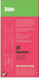 "Dido Realistic Thrusting Pulsating Dildo Packaging with 20 Functions - 3 Thrusting, 10 Vibration, 7 Suction"