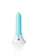 Sensuelle Point Teal Blue 20 Function Bullet Vibrator on Charging Base