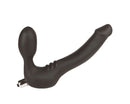 Simply Strapless Large Black vibrating double-ended silicone strap-on by Si Novelties for mutual pleasure and satisfaction.