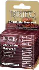 Trustex Chocolate Flavored Latex Condoms, 3 Pack – Reservoir Tip and Lubricated for Enhanced Comfort and Sweet Oral Sensation