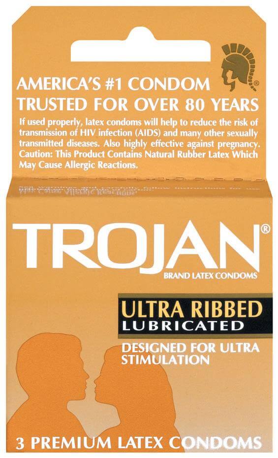 TROJAN RIBBED 3PK TROJAN RIBBED 3PK