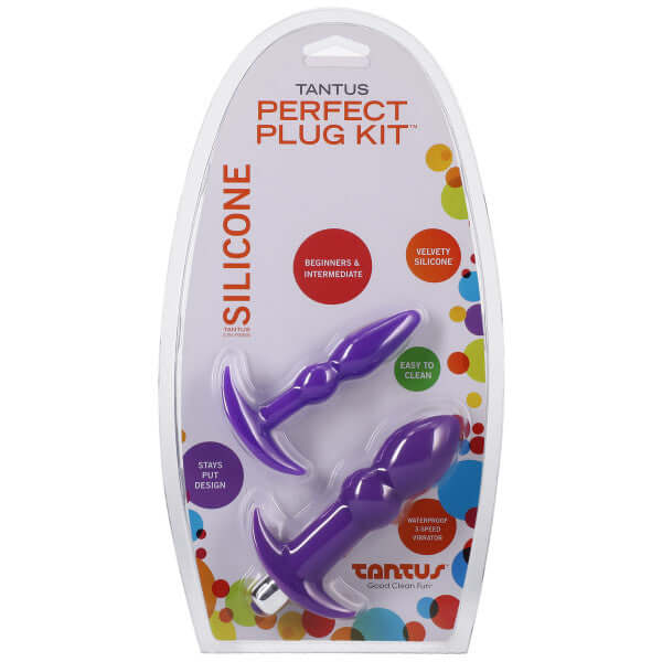 thrusting anal butt plug Perfect Plug Kit Lilac from Tantus