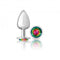 Cheeky Charms Round Rainbow Large Silver Butt Plug