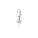 Cheeky Charms Heart Clear Iridescent Small Silver Butt Plug