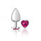 Cheeky Charms Heart Bright Pink Large Silver Butt Plug